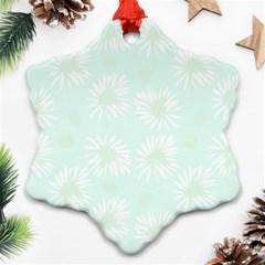 Mazipoodles Bold Daisies Spearmint Snowflake Ornament (two Sides) by Mazipoodles