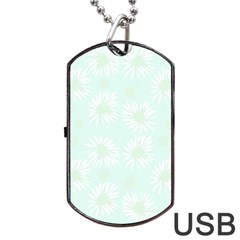 Mazipoodles Bold Daisies Spearmint Dog Tag Usb Flash (one Side) by Mazipoodles