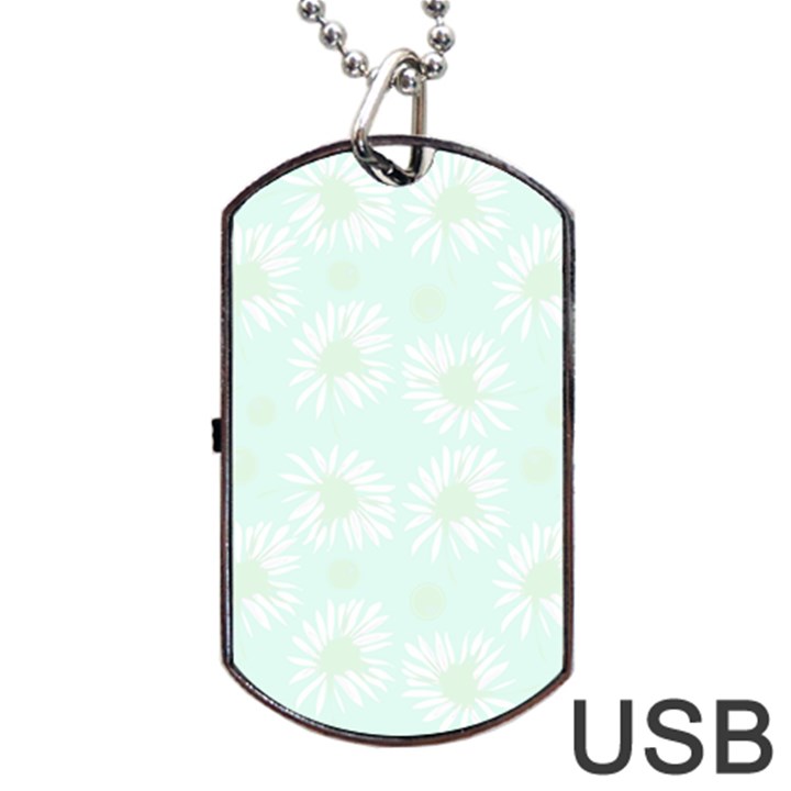 Mazipoodles Bold Daisies Spearmint Dog Tag USB Flash (One Side)