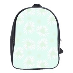 Mazipoodles Bold Daisies Spearmint School Bag (xl) by Mazipoodles