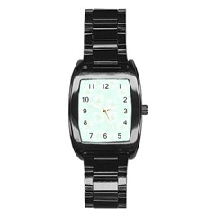 Mazipoodles Bold Daisies Spearmint Stainless Steel Barrel Watch by Mazipoodles