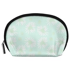 Mazipoodles Bold Daisies Spearmint Accessory Pouch (large) by Mazipoodles