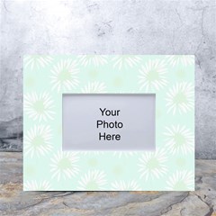 Mazipoodles Bold Daisies Spearmint White Tabletop Photo Frame 4 x6  by Mazipoodles