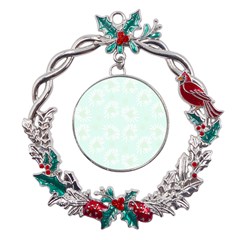 Mazipoodles Bold Daisies Spearmint Metal X mas Wreath Holly Leaf Ornament by Mazipoodles