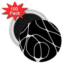 Mazipoodles Neuro Art - Black White 2 25  Magnets (100 Pack)  by Mazipoodles