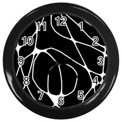 Mazipoodles Neuro Art - Black White Wall Clock (black) by Mazipoodles