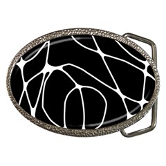 Mazipoodles Neuro Art - Black White Belt Buckles by Mazipoodles