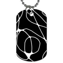 Mazipoodles Neuro Art - Black White Dog Tag (one Side) by Mazipoodles