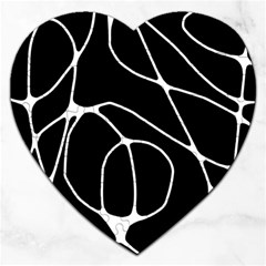 Mazipoodles Neuro Art - Black White Jigsaw Puzzle (heart) by Mazipoodles