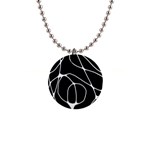 Mazipoodles Neuro Art - Black White 1  Button Necklace Front