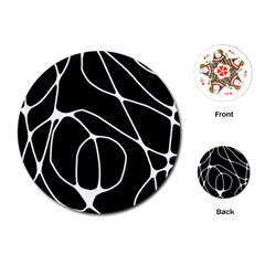 Mazipoodles Neuro Art - Black White Playing Cards Single Design (round) by Mazipoodles