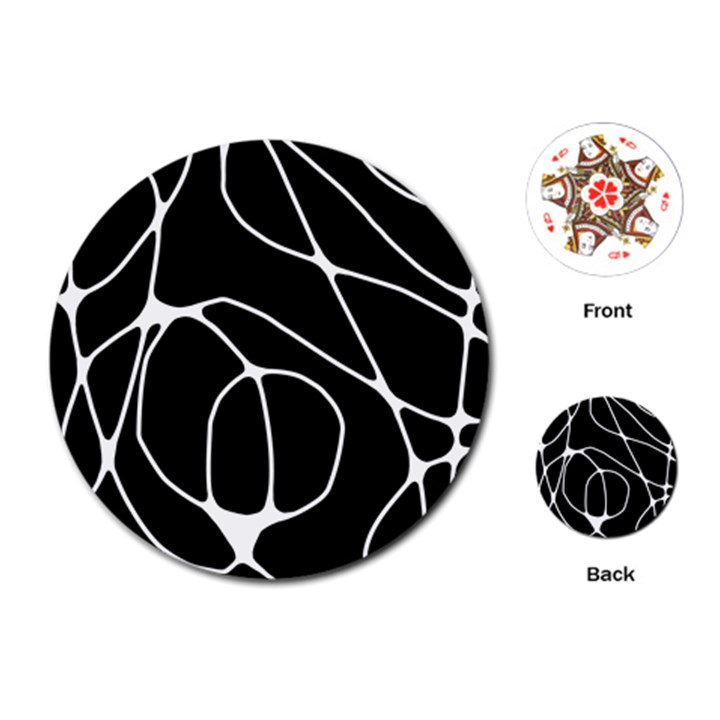 Mazipoodles Neuro Art - Black White Playing Cards Single Design (Round)