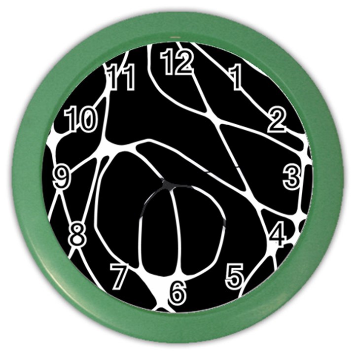 Mazipoodles Neuro Art - Black White Color Wall Clock