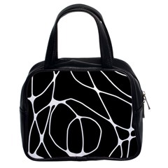 Mazipoodles Neuro Art - Black White Classic Handbag (two Sides) by Mazipoodles