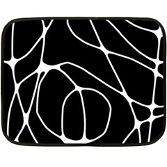 Mazipoodles Neuro Art - Black White Fleece Blanket (mini) by Mazipoodles