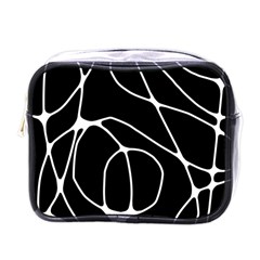 Mazipoodles Neuro Art - Black White Mini Toiletries Bag (one Side) by Mazipoodles