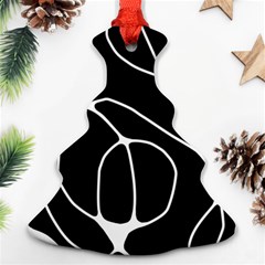 Mazipoodles Neuro Art - Black White Ornament (christmas Tree)  by Mazipoodles