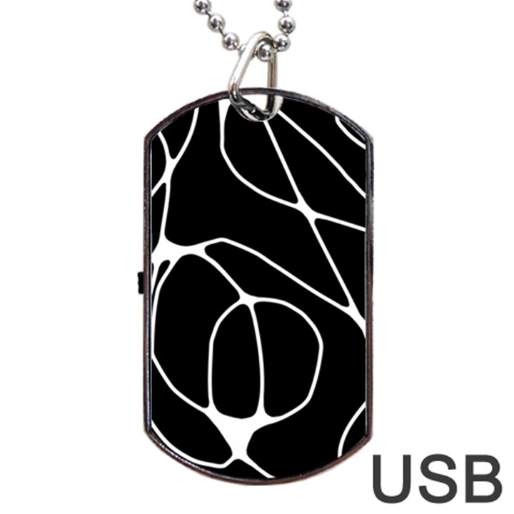 Mazipoodles Neuro Art - Black White Dog Tag USB Flash (One Side)