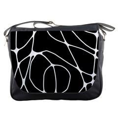 Mazipoodles Neuro Art - Black White Messenger Bag by Mazipoodles