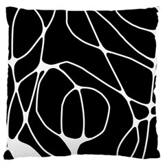 Mazipoodles Neuro Art - Black White Large Cushion Case (two Sides) by Mazipoodles