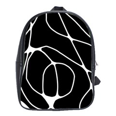 Mazipoodles Neuro Art - Black White School Bag (xl) by Mazipoodles