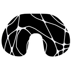 Mazipoodles Neuro Art - Black White Travel Neck Pillow by Mazipoodles