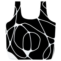 Mazipoodles Neuro Art - Black White Full Print Recycle Bag (xl) by Mazipoodles