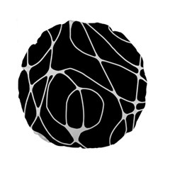 Mazipoodles Neuro Art - Black White Standard 15  Premium Flano Round Cushions by Mazipoodles