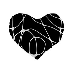 Mazipoodles Neuro Art - Black White Standard 16  Premium Flano Heart Shape Cushions by Mazipoodles