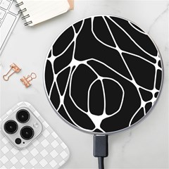 Mazipoodles Neuro Art - Black White Wireless Fast Charger(white) by Mazipoodles