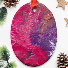 Fuchsia Flow Ornament (oval) by kaleidomarblingart