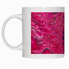 Fuchsia Flow White Mug by kaleidomarblingart