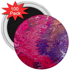 Fuchsia Flow 3  Magnets (100 Pack) by kaleidomarblingart