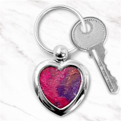 Fuchsia Flow Key Chain (heart) by kaleidomarblingart