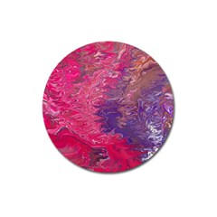 Fuchsia Flow Magnet 3  (round) by kaleidomarblingart