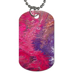 Fuchsia Flow Dog Tag (one Side) by kaleidomarblingart