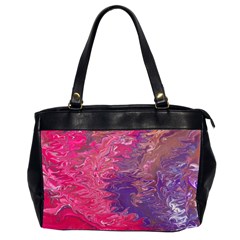 Fuchsia Flow Oversize Office Handbag (2 Sides) by kaleidomarblingart