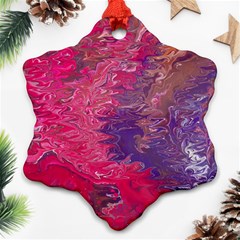 Fuchsia Flow Ornament (snowflake) by kaleidomarblingart