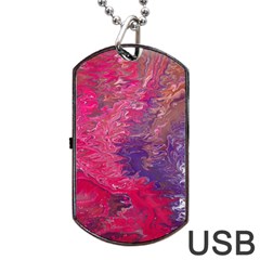 Fuchsia Flow Dog Tag Usb Flash (one Side) by kaleidomarblingart