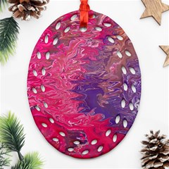 Fuchsia Flow Ornament (oval Filigree) by kaleidomarblingart