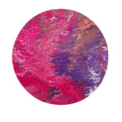 Fuchsia Flow Mini Round Pill Box by kaleidomarblingart