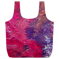 Fuchsia Flow Full Print Recycle Bag (xxxl) by kaleidomarblingart