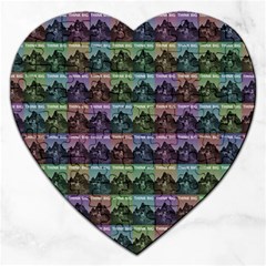 Inspirational Think Big Concept Pattern Jigsaw Puzzle (heart) by dflcprintsclothing