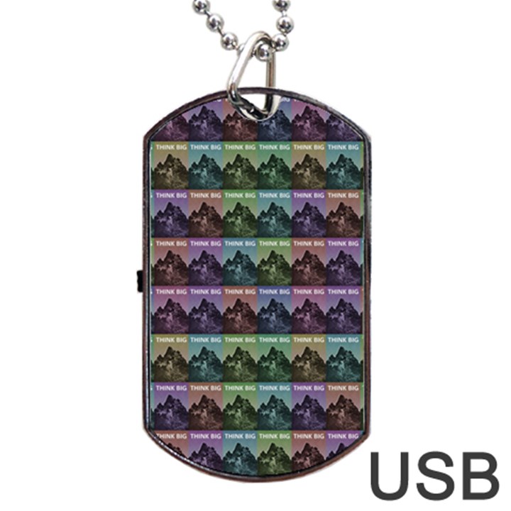 Inspirational Think Big Concept Pattern Dog Tag USB Flash (Two Sides)