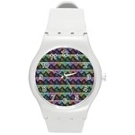 Inspirational Think Big Concept Pattern Round Plastic Sport Watch (M) Front