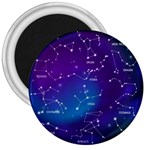 Realistic Night Sky With Constellations 3  Magnets Front