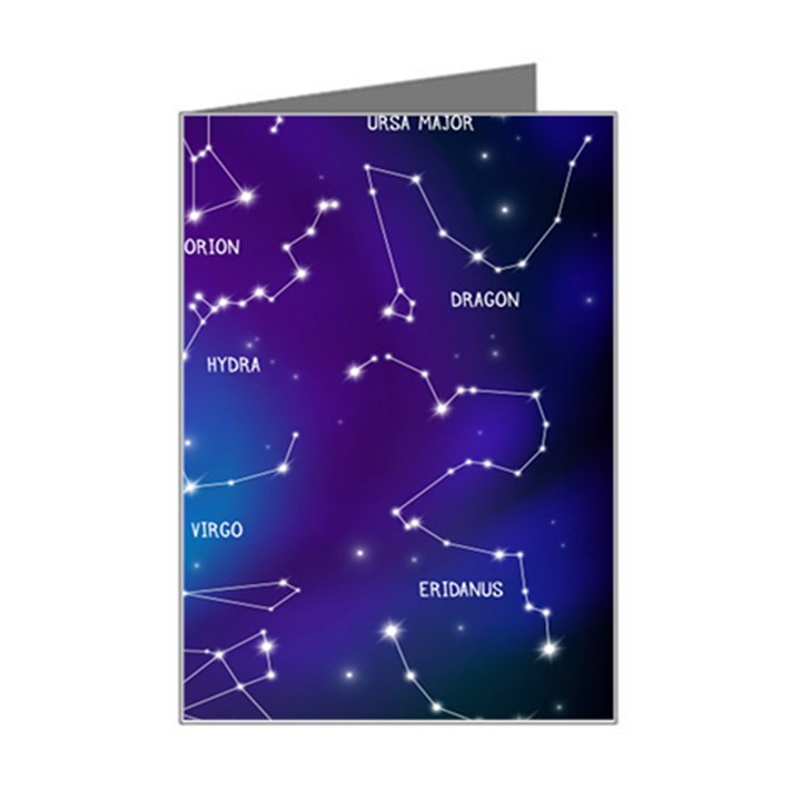 Realistic Night Sky With Constellations Mini Greeting Card