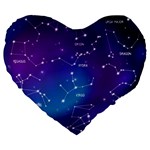 Realistic Night Sky With Constellations Large 19  Premium Flano Heart Shape Cushions Front