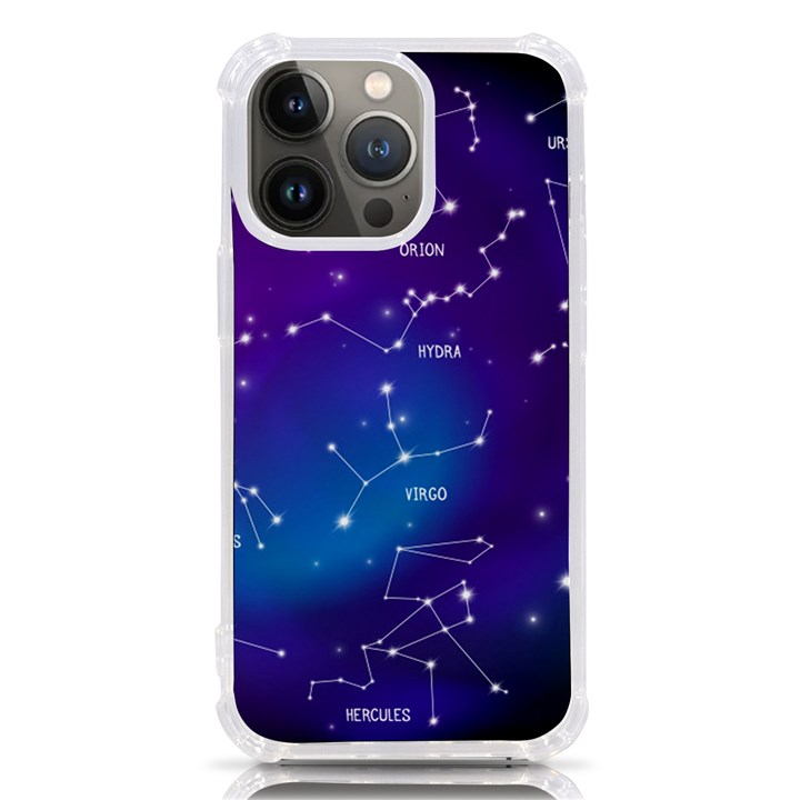 Realistic Night Sky With Constellations iPhone 13 Pro TPU UV Print Case