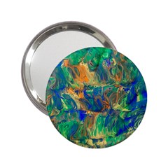 Blue on green flow 2.25  Handbag Mirrors